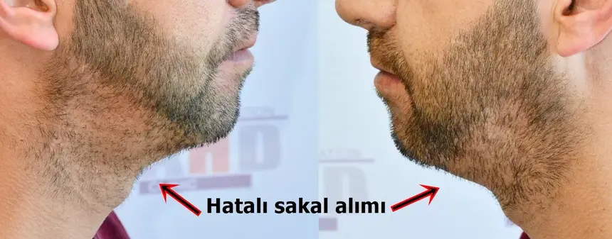 prélèvement de greffon défectueux sur la barbe