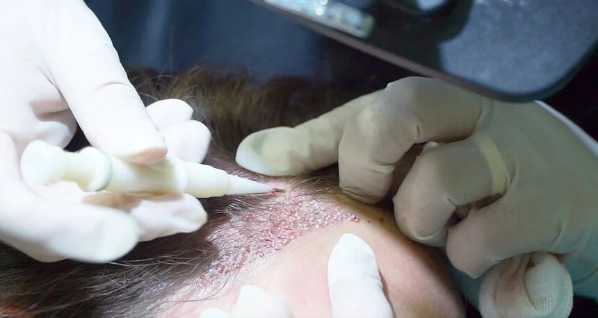 Greffe de cheveux sans rasage par la méthode DHI